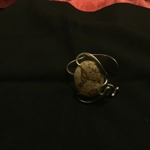 Jasper Stone Sterling Silver Bracelet